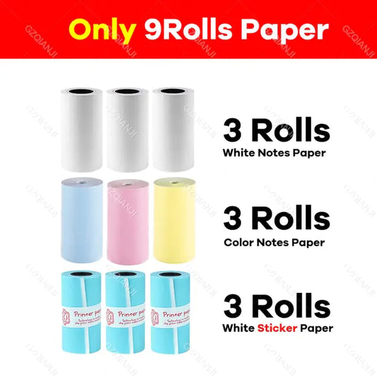 9 Rolls of EXTRA Thermal Printing Paper (Multi-Color Included!)